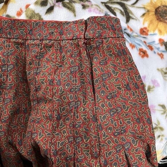 Vintage Silk Midi Skirt Womens Paisley Pleated 70s Made in USA Boho Hippie - Picture 4 of 9